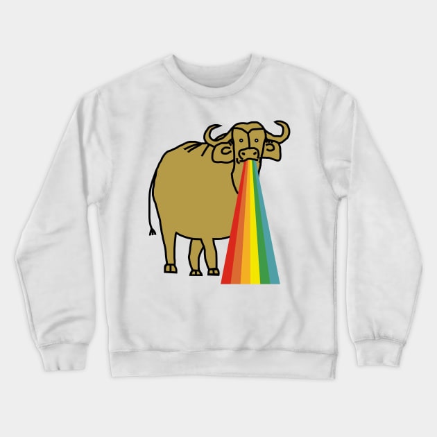 Animals with Rainbow Puke Gold Ox Crewneck Sweatshirt by ellenhenryart